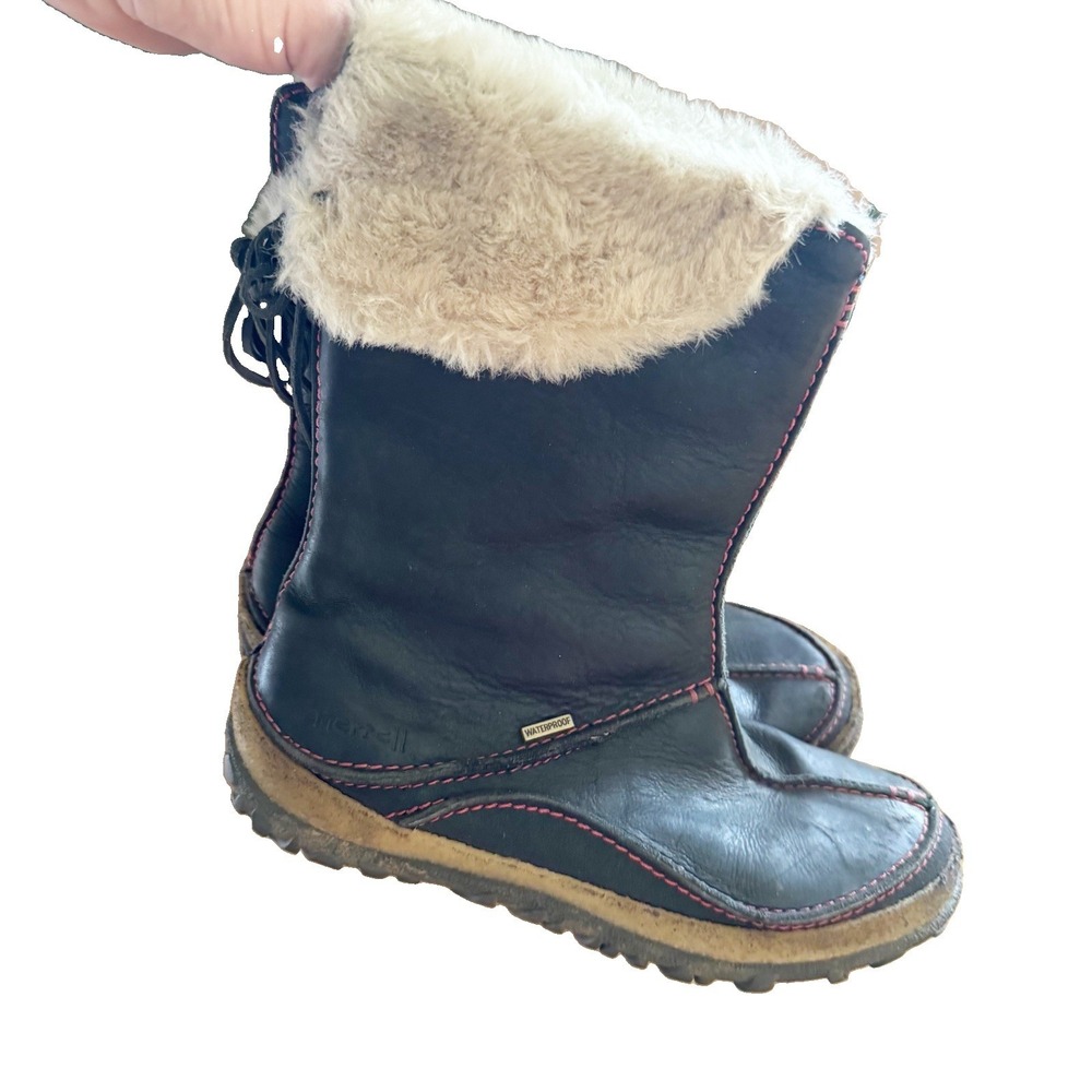 Merrell Oslo Waterproof Black Leather Boots Women 7